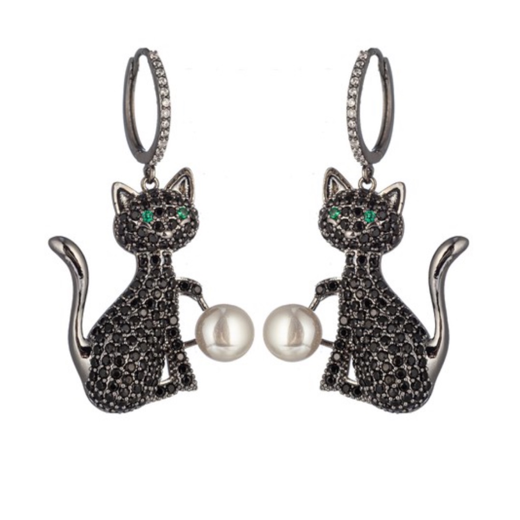 Eye Candy Black Cat Earrings